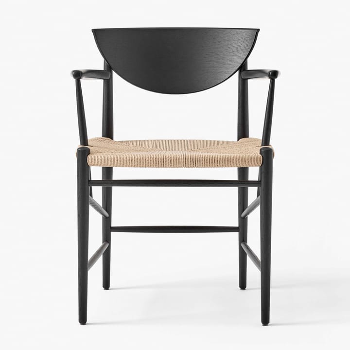 Cadeira Drawn HM4 com apoio de braço - Carvalho preto - &Tradition
