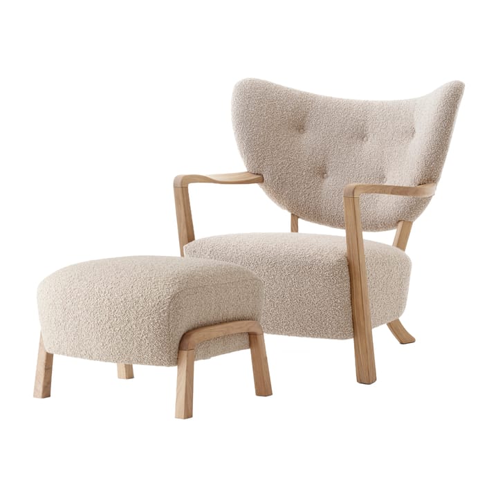 Poltrona Wulff Lounge Chair ATD2 incl. puff ATD3 - Carvalho oleado-Karakorum - &Tradition