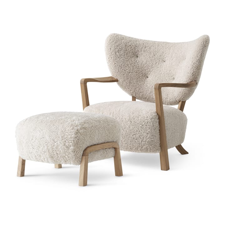 Poltrona Wulff Lounge Chair ATD2 incl. puff ATD3 - Carvalho oleado-Moonlight - &Tradition