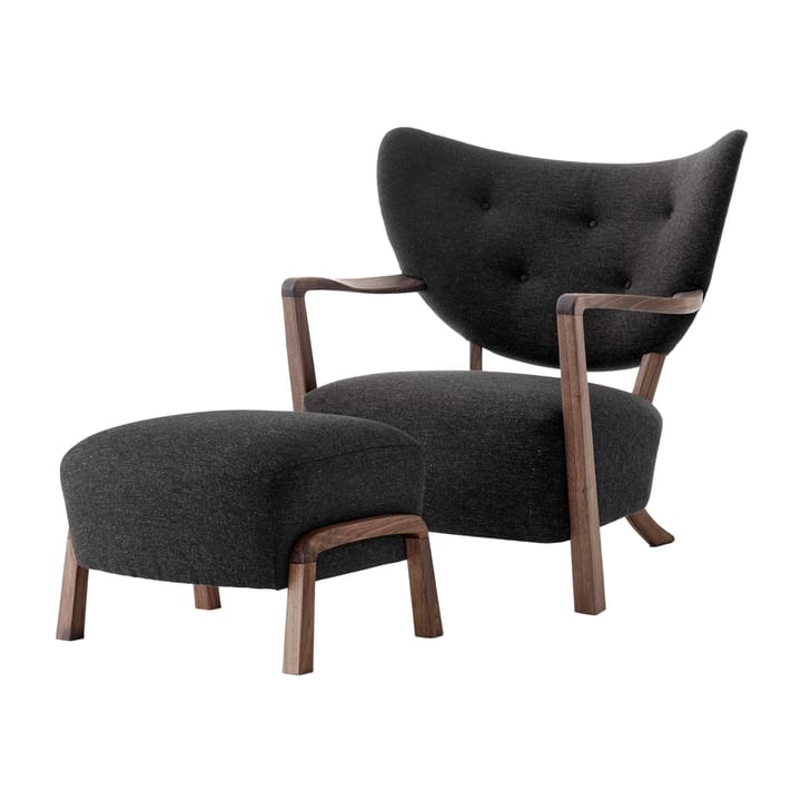 Poltrona Wulff Lounge Chair ATD2 incl. puff ATD3 - Nogueira oleada-Hallingdal - &Tradition