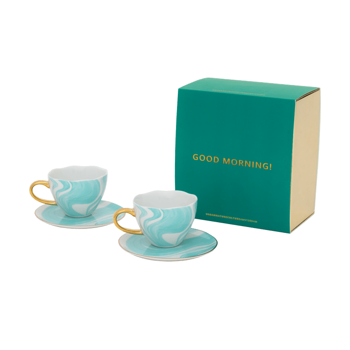 Conjunto oferta Good Morning Cappuccino caneca e pires, 2 un. - Valuri emerald green - URBAN NATURE CULTURE