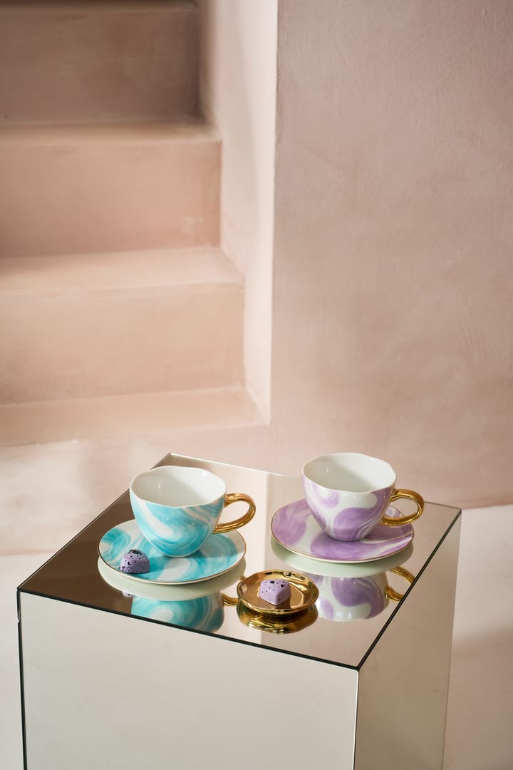 Conjunto oferta Good Morning Cappuccino caneca e pires, 2 un. - Valuri violet - URBAN NATURE CULTURE