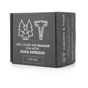 Duga xícara espresso com pires 4 un. - Branco-cinza areia-antracite preto - Vargen & Thor