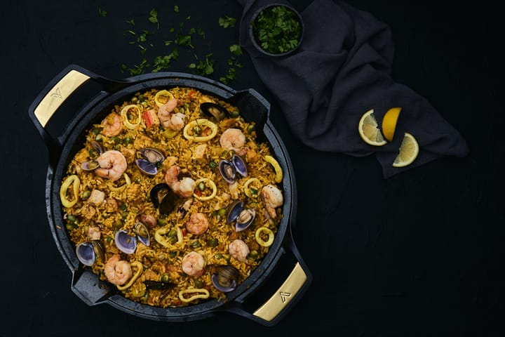 Panela de paella Signature em ferro fundido polido 33 cm - Preto - Victoria