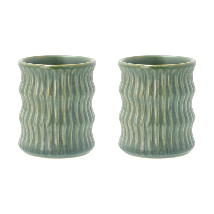 Caneca Styles ondulada 30 cl, 2 unid. - Verde - Villa Collection