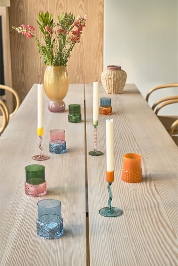 Castiçal de velas Styles Ø7,7x10 cm - Âmbar azul - Villa Collection