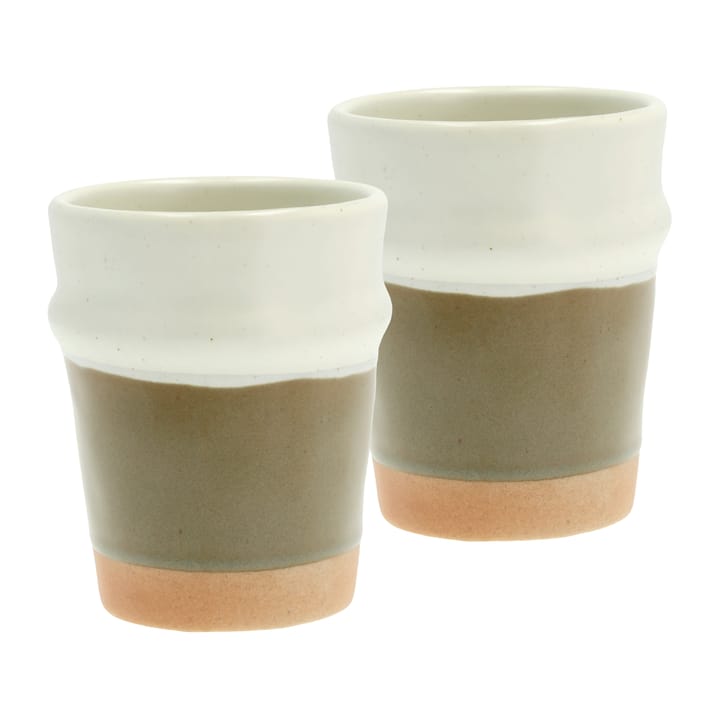 Evig caneca 35 cl 2 unid. - Marrom-branco creme - Villa Collection