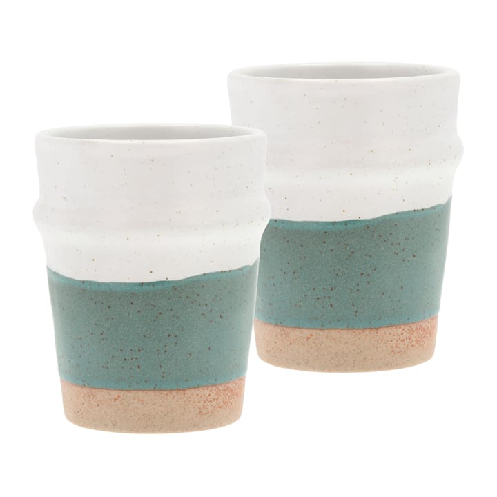 Evig caneca 35 cl 2 unid. - Verde-branco - Villa Collection