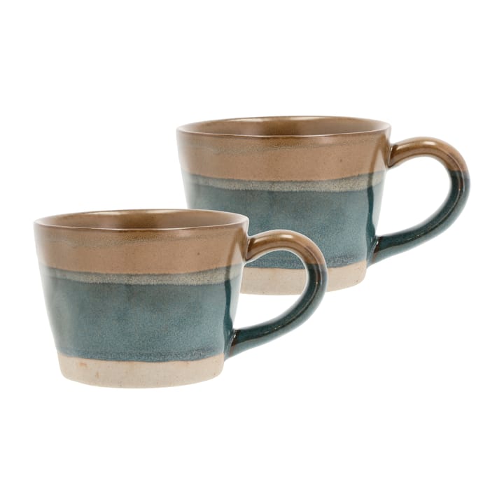 Evig caneca com alça 30 cl 2 unid. - Azul-marrom - Villa Collection