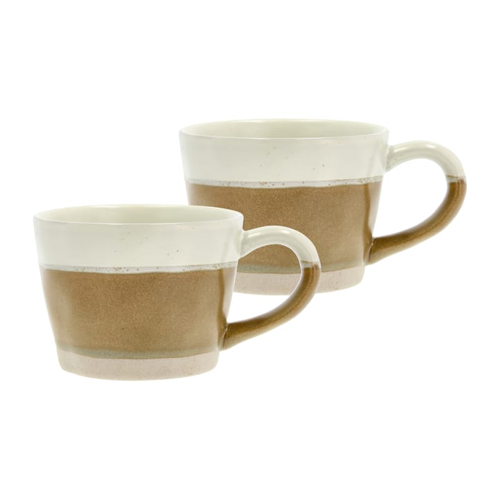 Evig caneca com alça 30 cl 2 unid. - Marrom-branco creme - Villa Collection