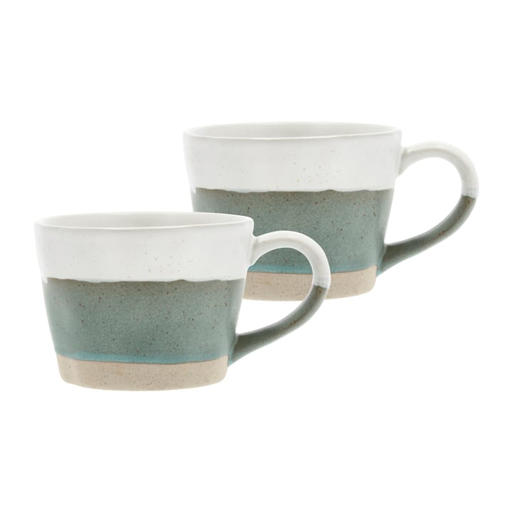 Evig caneca com alça 30 cl 2 unid. - Verde-branco - Villa Collection