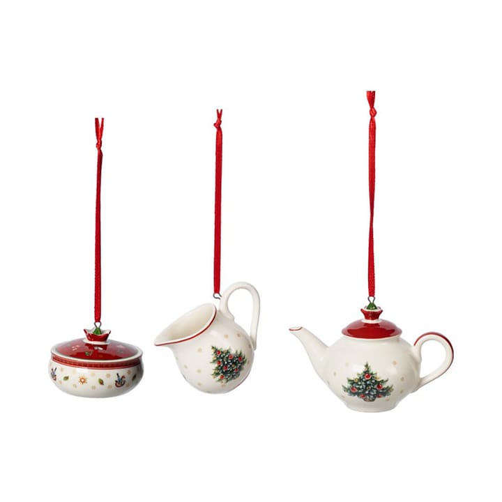 Pingente Árvore de Natal conjunto café 3 Peças Toy's Delight  - Vermelho-branco - Villeroy & Boch