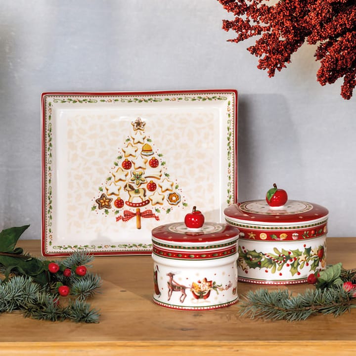 Pote para biscoitos Winter Bakery M 0,55 L, Branco-vermelho Villeroy & Boch