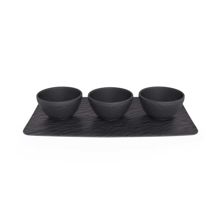 Tigela para molho como bandeja Manufacture Rock 3 un., Preto Villeroy & Boch