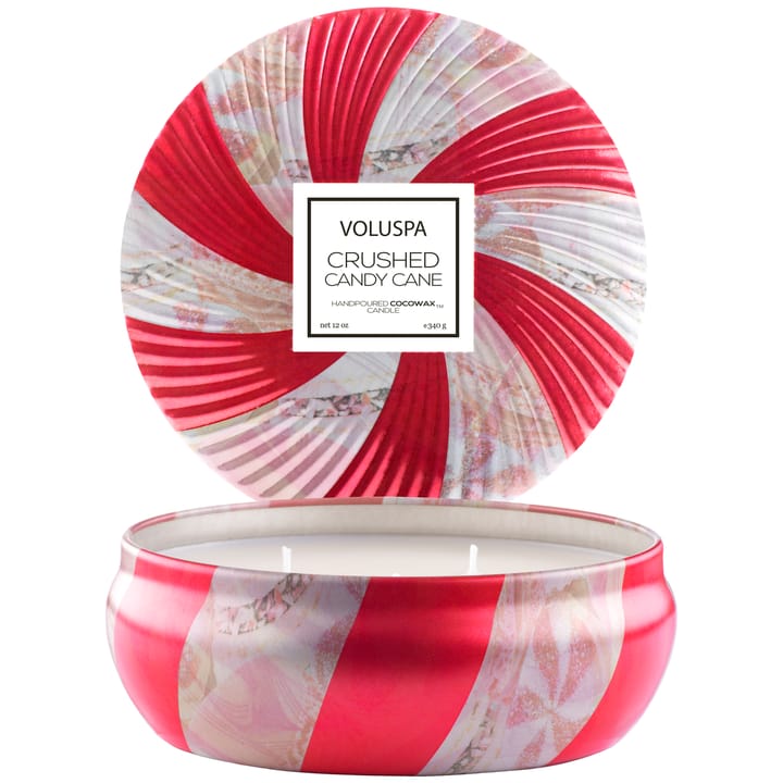 Edição Limitada 3-pavios em lata 40 horas - Crushed Candy Cane - Voluspa