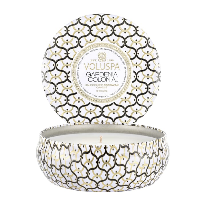 Vela perfumada 3 pavios Maison Blanc Tin 40 horas - Gardenia Colonia - Voluspa