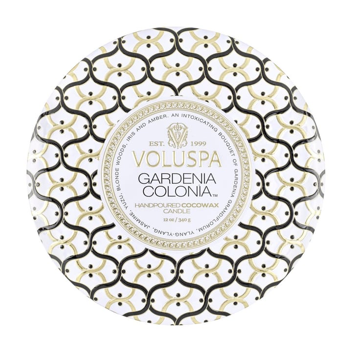 Vela perfumada 3 pavios Maison Blanc Tin 40 horas - Gardenia Colonia - Voluspa