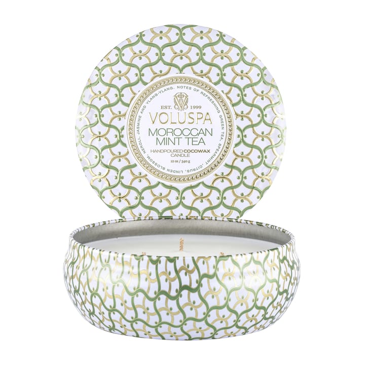 Vela perfumada 3 pavios Maison Blanc Tin 40 horas, Moroccan Mint Tea Voluspa