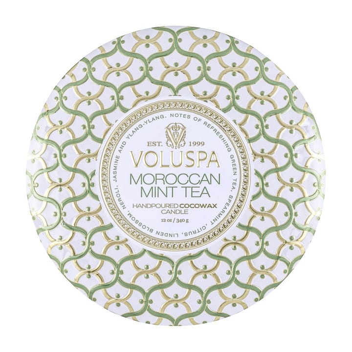 Vela perfumada 3 pavios Maison Blanc Tin 40 horas, Moroccan Mint Tea Voluspa