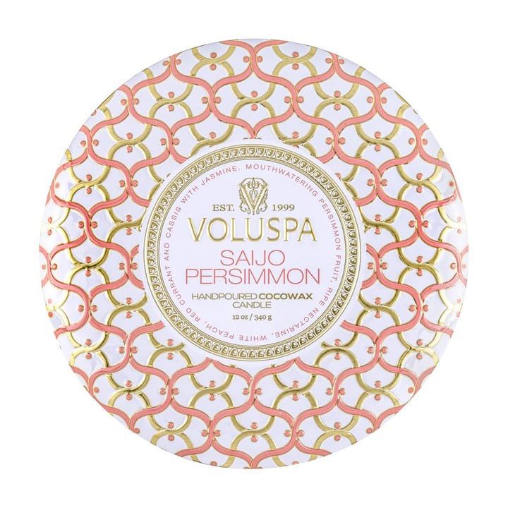 Vela perfumada 3 pavios Maison Blanc Tin 40 horas, Saijo Persimmon Voluspa