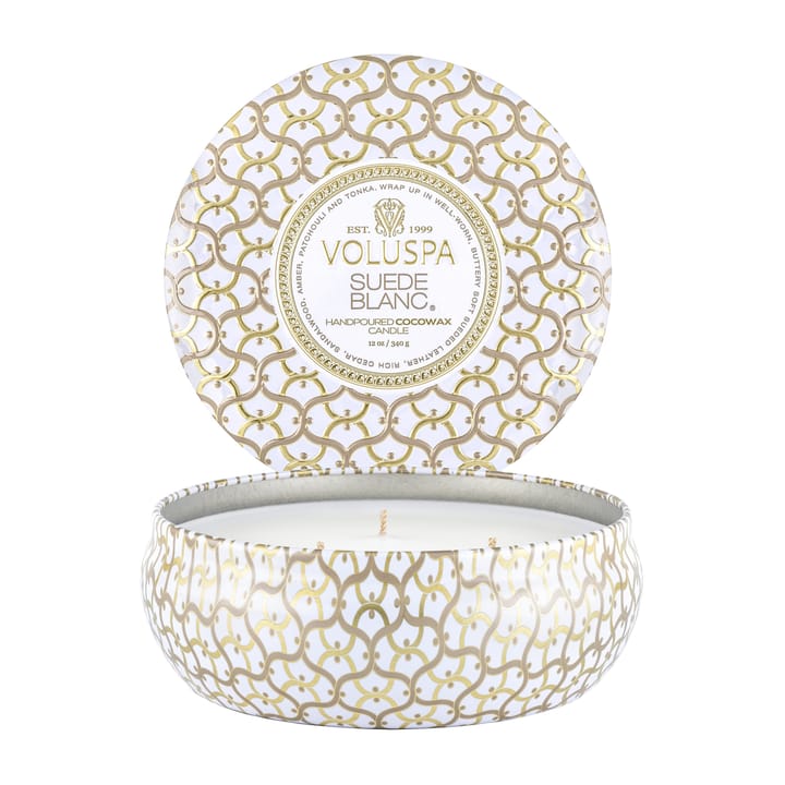 Vela perfumada 3 pavios Maison Blanc Tin 40 horas - Suede Blanc - Voluspa