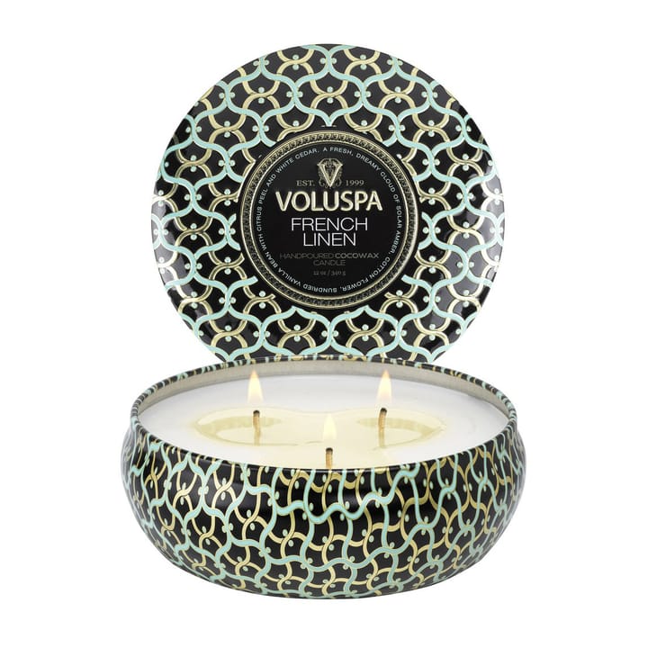 Vela perfumada 3 pavios Maison Noir Tin 40 horas, French Linen Voluspa