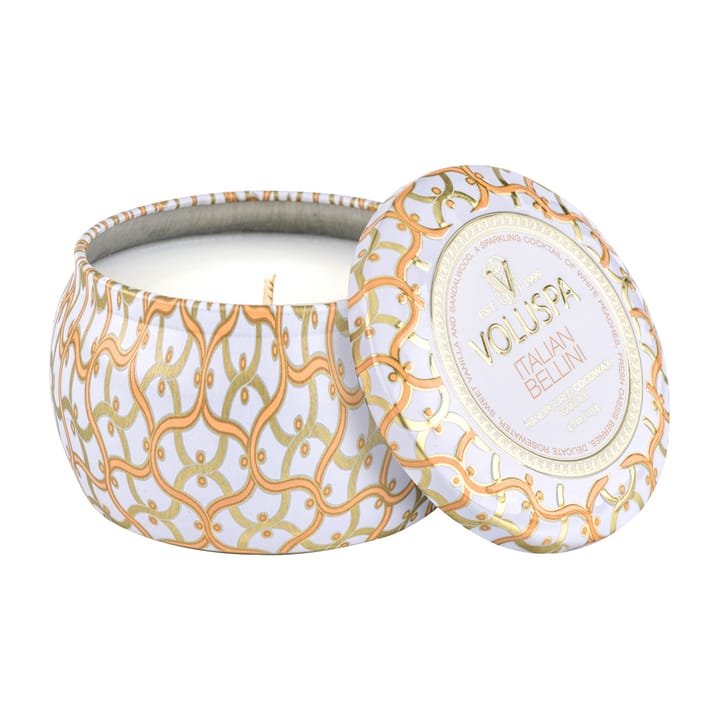 Vela perfumada Maison Blanc Mini Tin 25 horas, Italian Bellini Voluspa