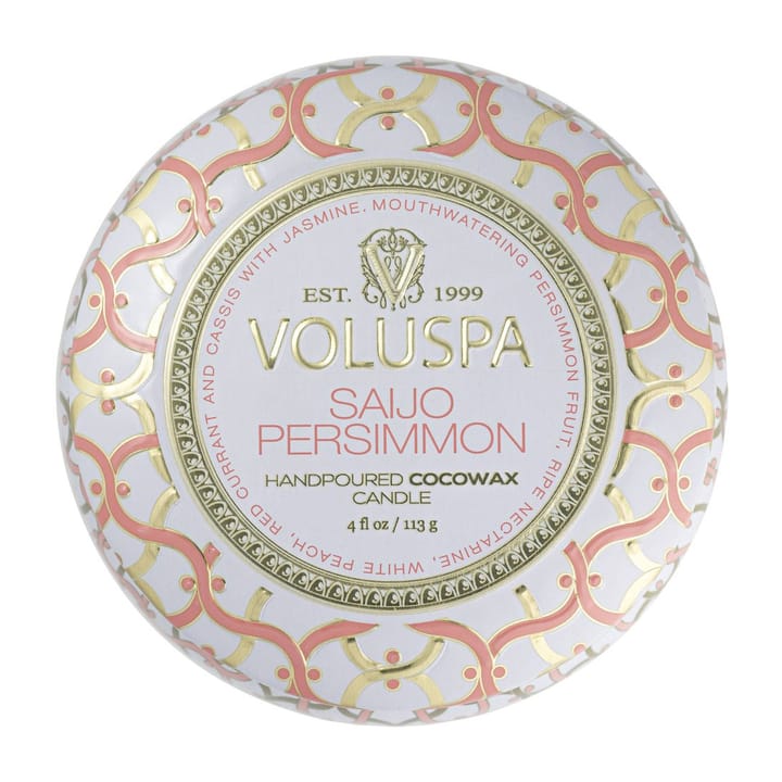 Vela perfumada Maison Blanc Mini Tin 25 horas, Saijo Persimmon Voluspa