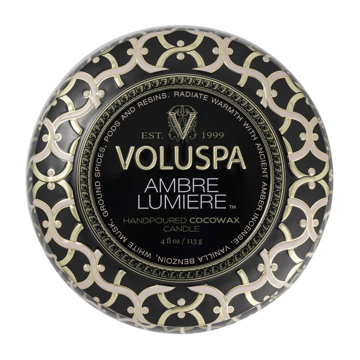 Vela perfumada Maison Noir Mini Tin 25 horas, Ambre Lumiere Voluspa