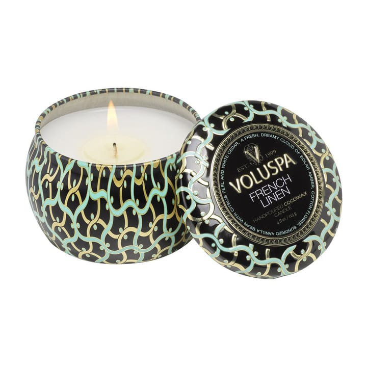 Vela perfumada Maison Noir Mini Tin 25 horas, French Linen Voluspa