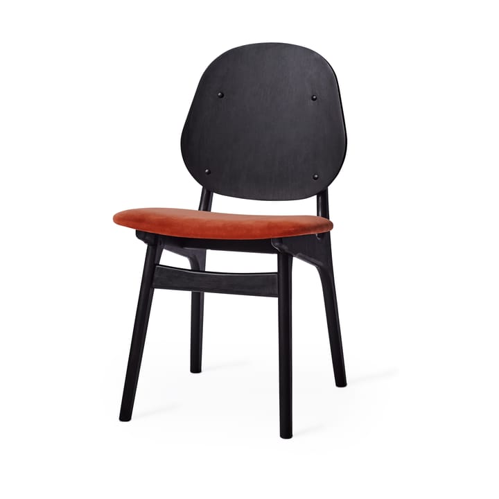 Cadeira Noble  - Tecido vermelho brick, estrutura lacado preto  - Warm Nordic