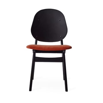Cadeira Noble  - Tecido vermelho brick, estrutura lacado preto  - Warm Nordic