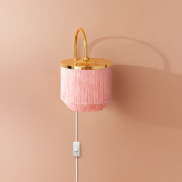 Candeeiro de parede Fringe - pale pink, Aço revestido a latão - Warm Nordic