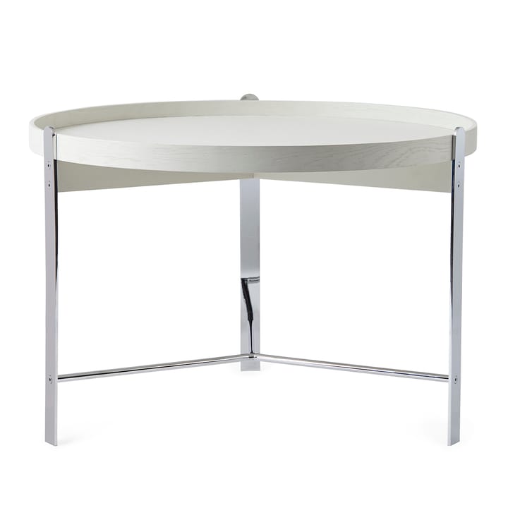 Mesa de centro Compose Ø70 cm com moldura cromada - branco quente - Warm Nordic