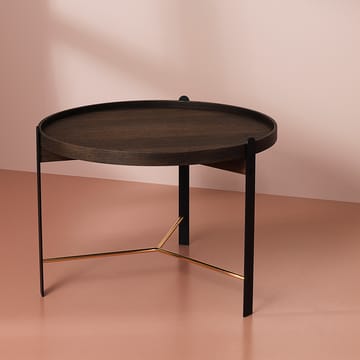 Mesa de centro Compose Ø70 cm com moldura cromada - Carvalho fumado - Warm Nordic