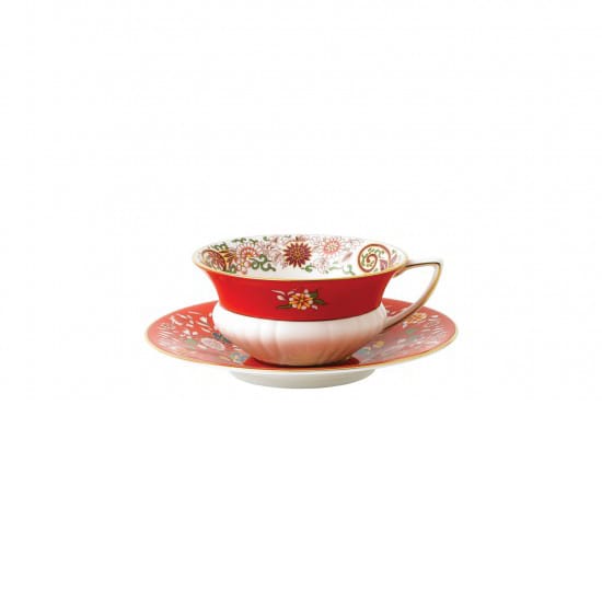 Chávena de chá e pires Wonderlust - crimson jewel - Wedgwood