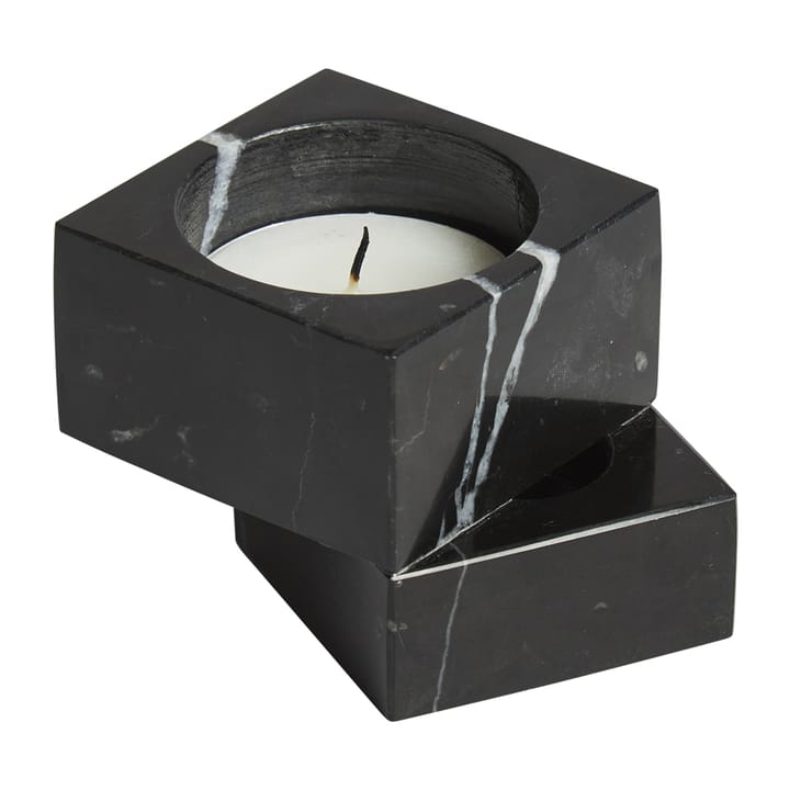 Jeu de dés 1 porta-velas mármore - Preto - Woud