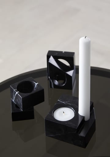 Jeu de dés 1 porta-velas mármore - Preto - Woud