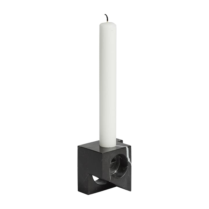 Jeu de dés 2 porta-velas mármore - Preto - Woud