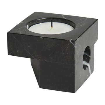 Jeu de dés 2 porta-velas mármore - Preto - Woud