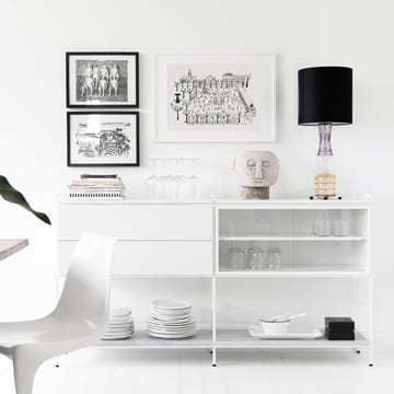 Mesa de apoio média Molto  - branco, 2 seções com vitrine - Zweed