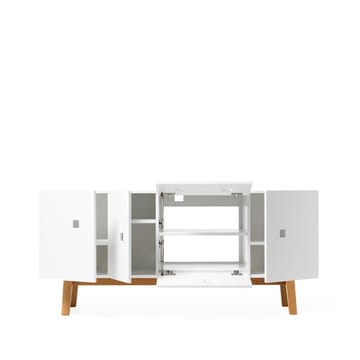Móvel TV Peep M2  - branco, retrô, estrutura carvalho  - Zweed